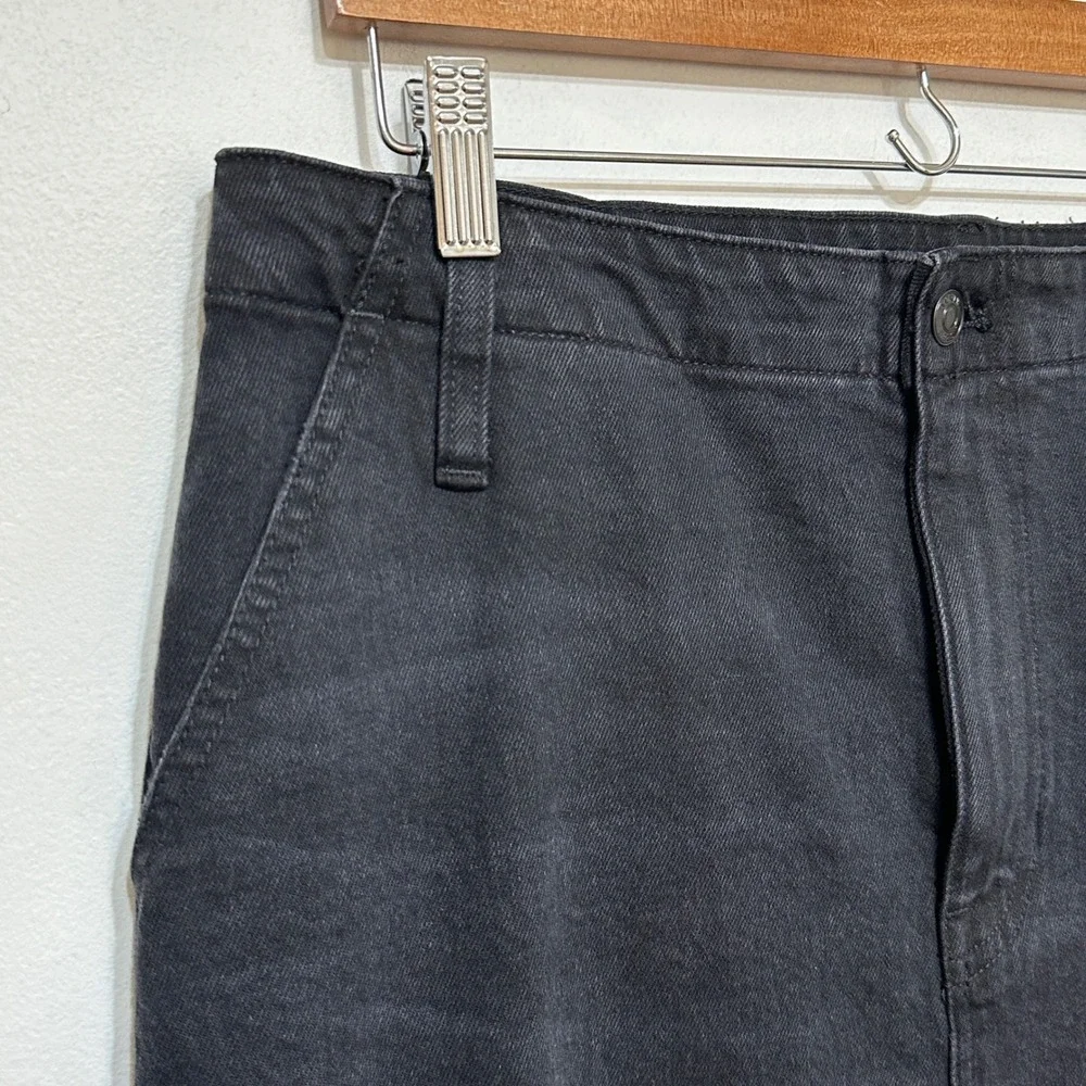 J. Crew Black Denim Jean Maxi Skirt Womens 30 Front Slit Grunge Streetwear Chic